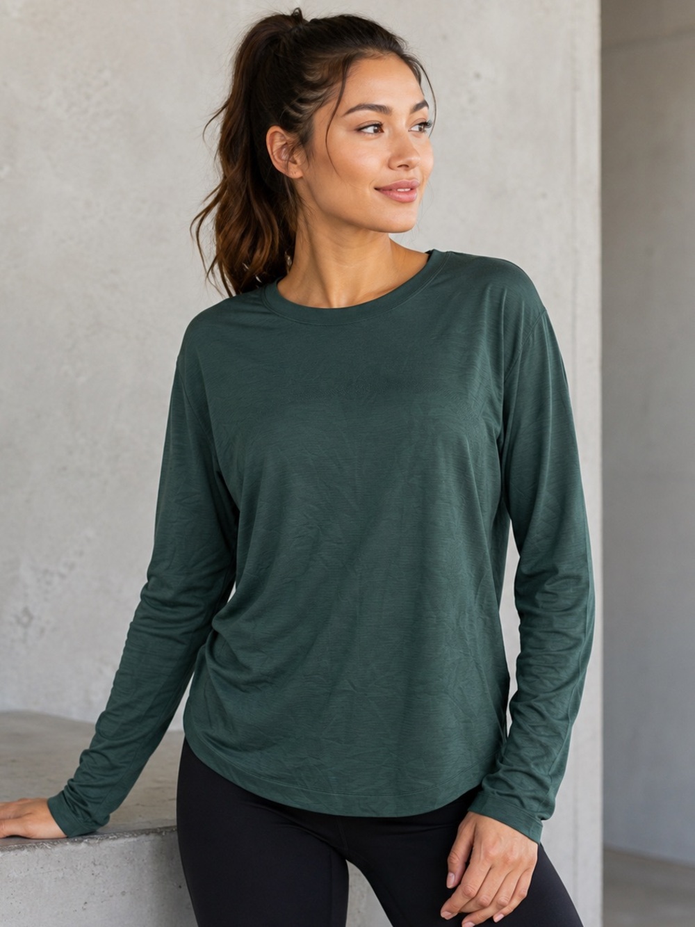 lululemon athletica Forest Green Long-Sleeve Crew Top